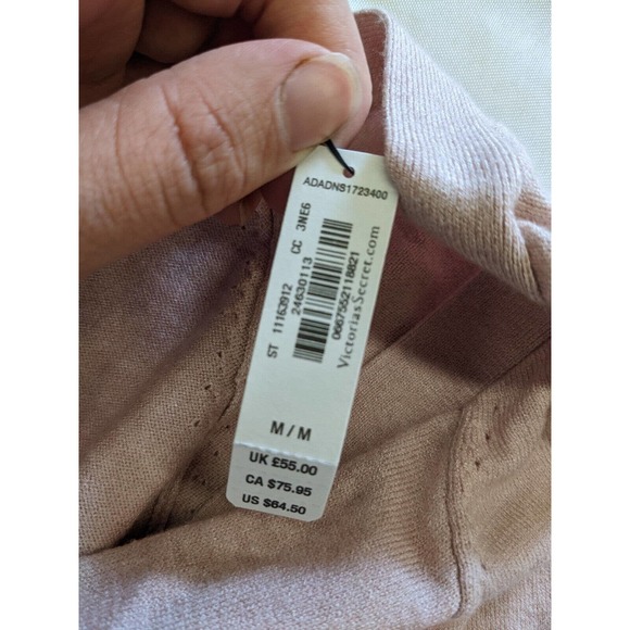Victoria’s Secret Sport Twist Open Back Sweater Long Sleeve Pink Size M NWT $65 - Picture 12 of 13
